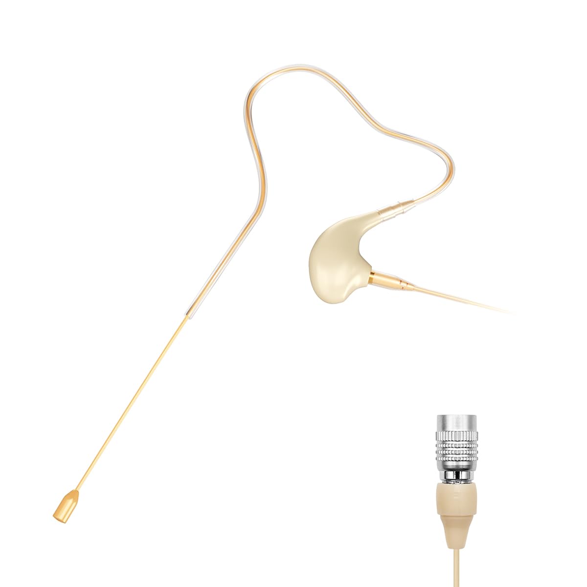 KIMAFUN Single Earset Microphone Ear-hook Over Ear Hanging Condenser Mic Compatible with Audio Technica Wireless Bodypack Transmitters, Ideal for Performances,Theaters, Lectures, Podcasts,HC-830