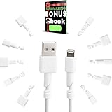 Cord Saver for Apple Lightning Cables – 6 Pairs of White Cable Protectors for Chargers - iPhone, iPad, and iPod USB Cords Sleeves