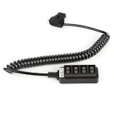 Koolertron D-Tap Splitter Male D-Tap B Type Power Tap to 4-Port Female D-Tap P-Tap HUB Adapter for Anton Bauer Battery Photography Power
