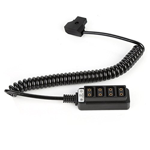 Koolertron D-Tap Splitter Male D-Tap B Type Power Tap to 4-Port Female D-Tap P-Tap HUB Adapter for Anton Bauer Battery Photography Power