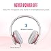 LOBKIN Bluetooth Headphones Over-Ear, On-Ear Headphones with Microphone, Foldable Wireless and Wired Headphones with TF Card MP3 Mode and FM Radio for iPhone/Samsung/iPad/PC (Rose Gold)