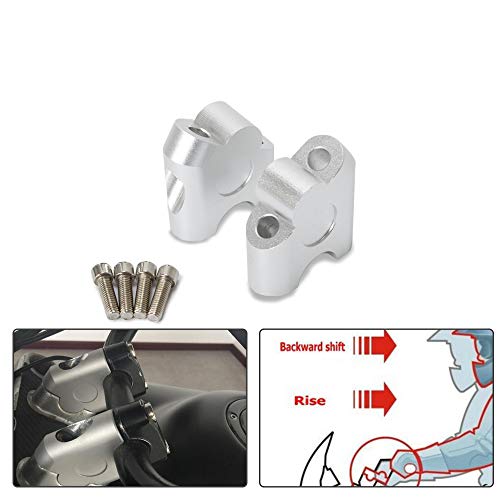 U/D 1 paar 22mm 7/8 "Universele Motorfiets Handvat Bar Riser Stuur Klem Terug Move Mount Adapter Accessoire Kit (Zilver) - Image 5