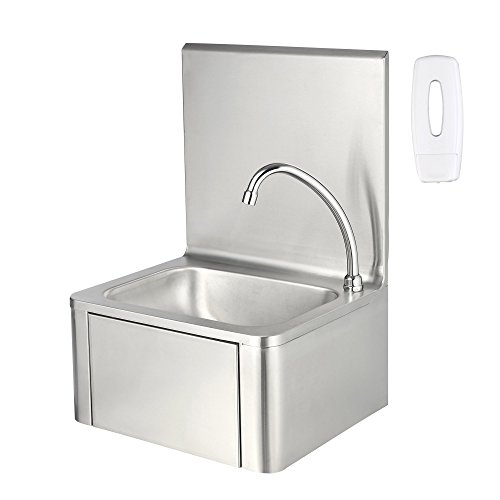 Mahlzeit Edelstahl Handwaschbecken mit Kniebetätigung und Seifenspender | Waschbecken für hygienisches Händewaschen…