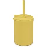 Silicone Toddler Cups with Straw, Straw Cup for Baby, Silicone Baby Cup 6 Months+, 5 oz (New-Yellow)