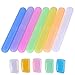 UCEC Plastic Toothbrush Case Holder Container with Gifts (Toothbrush Head Cover) for Travel Business Home Used Pack of 7（Random Color）