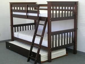 Amazon.com: Bedz King Bunk Bed with Twin Trundle, Twin ...