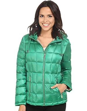 Womens Short Hooded Lightweight Packable Down
