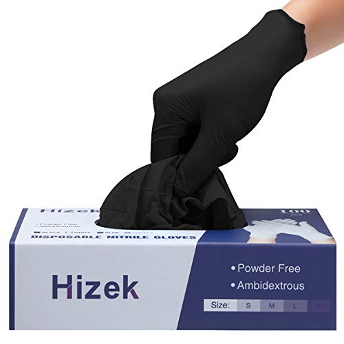 Nitrile Gloves, Hizek 100 Pcs Disposable Gloves,4 mil,Latex Free,Powder