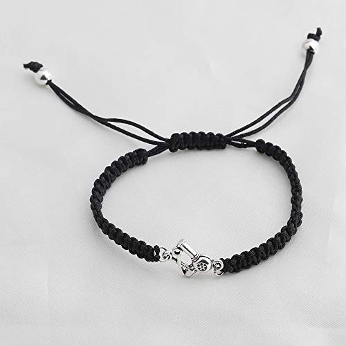 Hairdresser Macrame Bracelet Handmade Barber Bracelet Beautician Bracelet (Black) - Thumbnail 4