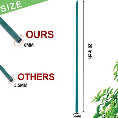 20" Plant Support Stakes,Green Wood Plant Sticks,Floral Sticks,Wooden