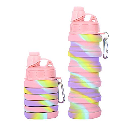 nuoshen Girls Water Bottle,Kids Water Bottle Collapsible Water Bottle For School Camping, Silicone — image 1