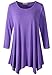 LARACE Women Plus Size 3/4 Sleeve Tunic Tops Loose Basic Shirt (2X, Violet)