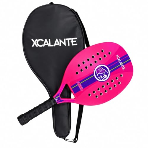 Raquete Para Beach Tennis Profissional Em Fibra Carbono Com Capa Protetora