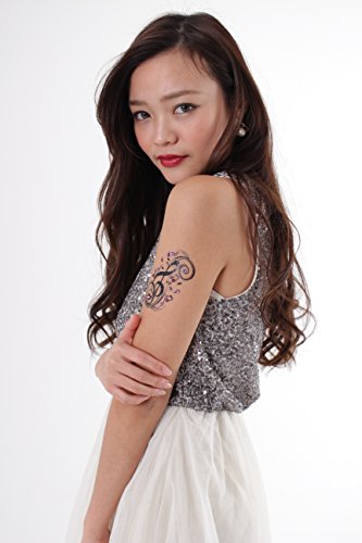 タトゥーシール ハロウィン 【スワロフスキー】〔GEM TATTOO SWAROVSKI〕かわいい 長持ち パーティー コスプレ 仮装 ボディピアス ボディ ジュエリー 本物のスワロフスキー使用 (デザイン4)
