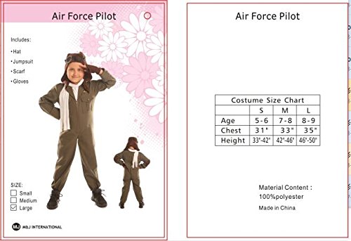 Disiao Air Force Pilot Costume For Little Boy Halloween Suits Cosplay (M)