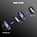Tycka Phone Camera Lens kit pro, 120° 0.4X no Distortion Wide Angle Lens, 15X Marco Lens, Portable case and Microfiber Cleaning Cloth for iPhone Samsung Sony