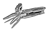 Mini-Size Multitool. High Performance. Brushed Stainless Steel. For Camping, Home, Fishing, Garden. Top Quality. Great Gift ! 100% Money-Back Guarantee.