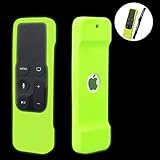 [Nightglow Green] Case for Apple TV 4K / 4th Gen Remote, Akwox Light Weight [Anti Slip] Shock Proof Silicone Cover for Apple TV 4K Siri Remote Controller [Lanyard Included]