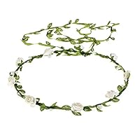 Vividsun Girls Flower Crown Wreath Headband Garland Headbands Photography Prop (White)