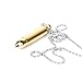 Large Stainless Steel Bullet Pendant Necklace Pill Case Holder Cremation Urn Case- Golden