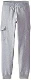 U.S. Polo Assn. Big Boys' Pull On Fleece Cargo Pant, Light Heather Gray, 10/12