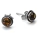 Sterling Silver Amber Classic Round Stud Earrings
