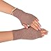 NOVAWO 100% Cashmere Half Fingerless Thumb Hole Warm Gloves Mittens for Men Women, Khaki
