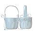 AmaJOY 2pcs Beach wedding Flower Girl Basket Ivory Flower Basket with Double Heart Rhinestone Decor