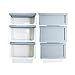 LuxorWare 3 Piece Storage Bins home Organizer for Kids Toys, Clothes & Kitchen food (Gray(S),Gray(M),Gray(L)X 2set)