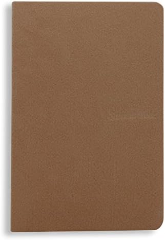 5.7 x 3.8 inches NoteBook Handmade Soft Dark Brown Fabric Cover, 192 lined Pages | Lay Flat Binding | Cream Paper , A6 Size