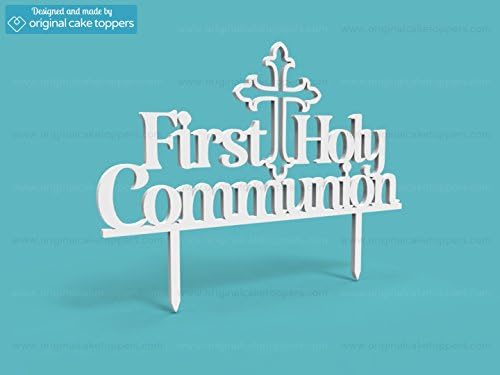 Original Cake Toppers First Holy Communion - White