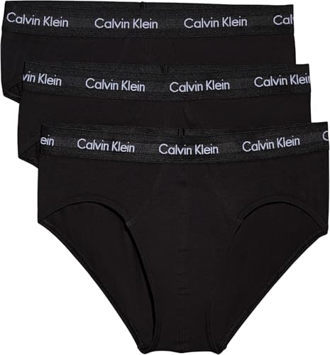 Calvin Klein Uomo Slip Hipster Confezione da 3 Intimo, Nero (Black W Black WB), XS