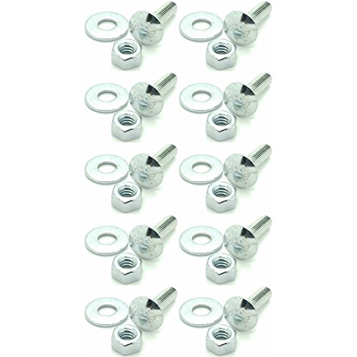 SNUG Fasteners (SNG298) Ten (10) 5/16-18 x 1" Long Carriage Bolts Set w/Nuts & Washers