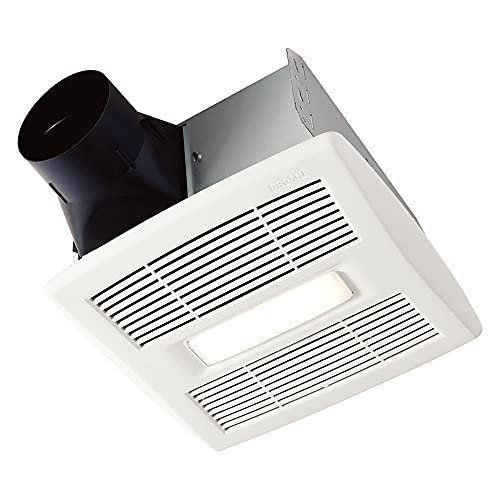 Broan-NuTone Bathroom Exhaust Fan with LED Light and Roomside Installation, ENERGY STAR Certified, 110 CFM, Very Quiet 1.0 Sones White, AE110L