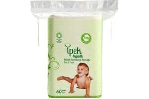 Baby Large Pads Dry Wipes 100% Cotton Squares Baby Care Cleansing (ipek Organic Cotton pad 240 Count)