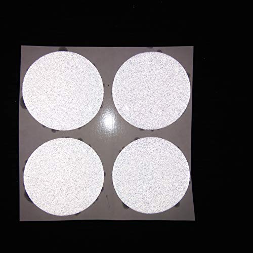 White Round Circle Reflective x4 Domed 3M Decals Safety Reflector Night Gloss 3D Gel Rear Resin Motorcycle Sticker Badge Reflector Bike Bicycle Car Helmet Trunk Tailgate Self Adhesive Decal Mobile Phone Laptop Notebook Mac
