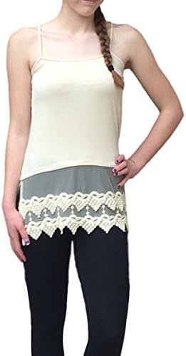 Winter Lennon Top Extender Camisole with Lace Hem (Medium, Cream)