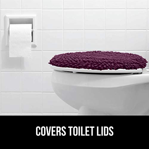 Gorilla Grip Soft Chenille Bathroom Toilet Lid Cover, Machine Washable