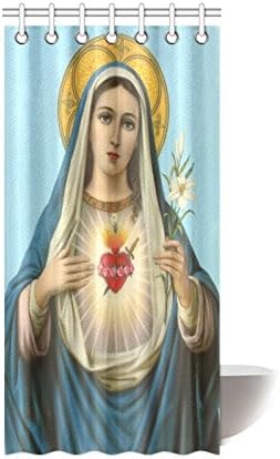 Thanksgiving/Christmas Gifts Christian Religious Virgin Mary Waterproof Bathroom decor Fabric Shower Curtain Polyester 36 x 72 inches