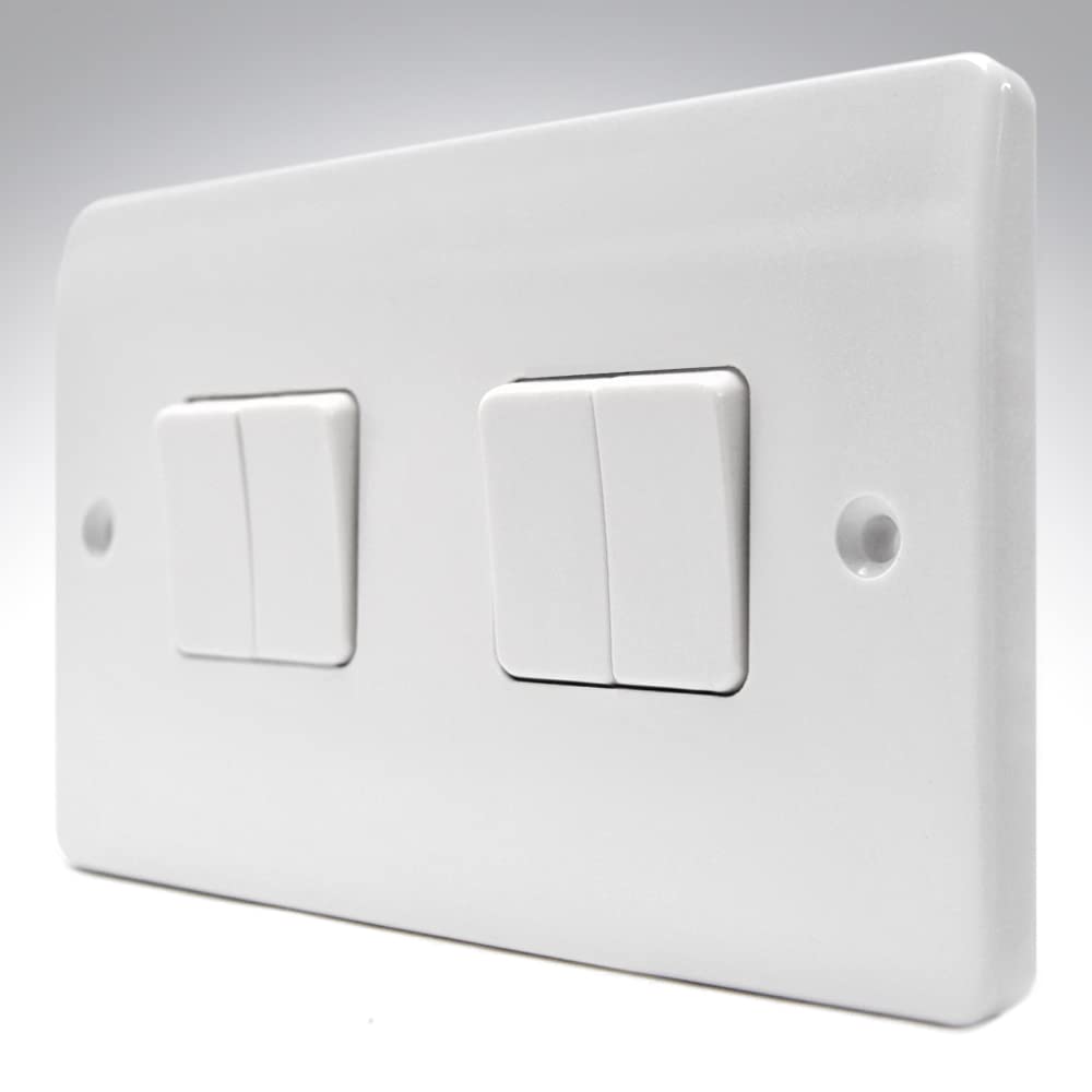 Mk K4874WHI 10A 4-Gang Single Pole 2-Way Plate Switch