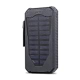 15000mAh Outdoor Dual USB Portable Solar Power Bank Charger (Black)