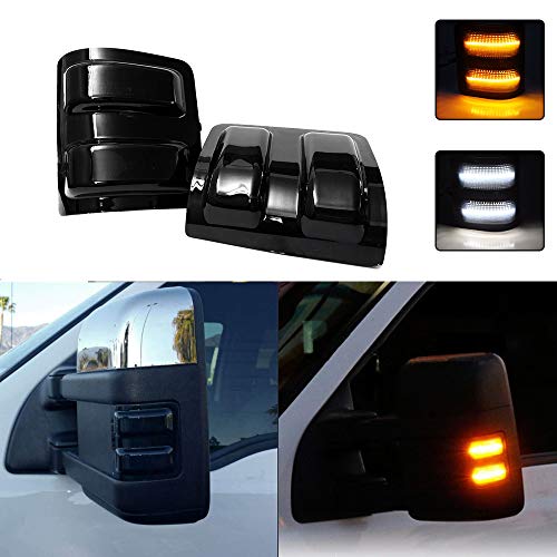 Smoke Side Mirror Marker Lights Lens Compatible with 2008-2016 Ford F250 F350 F450 Super Duty Turn Signal Aftermarket Replacement - Thumbnail 6