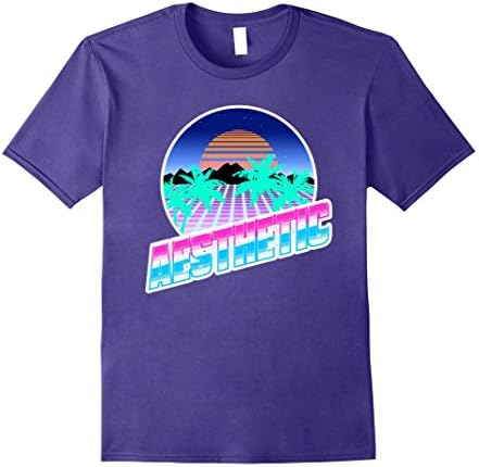 Mens Aesthetic Retro 80's Electro Funk VaporWave T Shirt Medium Purple