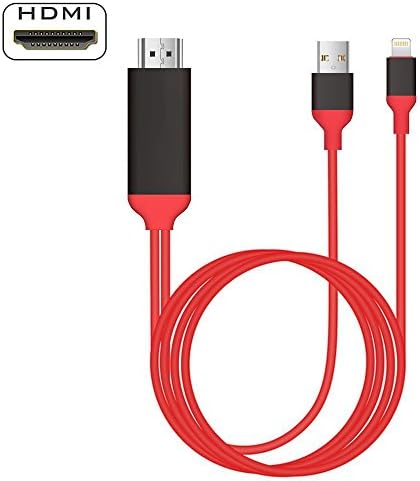 Lightning to HDMI, iPhone to HDMI Cable, Darrent 6.6FT 1080P HDMI Video AV Cable Connector Conversion Same Screen Device HDTV Adapter for iPhone 7/6/5 Series, Pad Air/mini/Pro, Pod touch