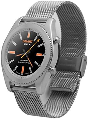 RBwinner NO.1 S9 Bluetooth Steel Band Smart Watches Heart Rate Monitor Fitness Tracker For Android IOS (silver)