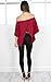 Relipop Women's Off Shoulder Tops Fashion Shirt Casual Strapless Blouses (Small, Wine Red)