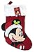 Disney Mickey Mouse Big Face 18" Velour Christmas Stocking with Soft Cuff