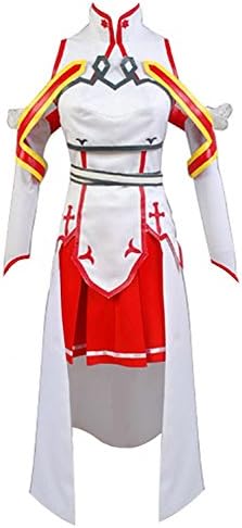 cosplayfly Anime Sword Art Online SAO Asuna Yuuki Cosplay Costume Halloween Full Suit for Women Girls