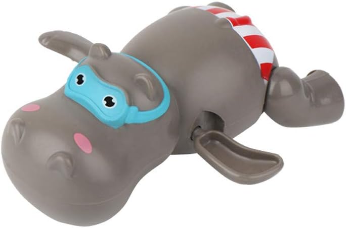 Ackful????Wind Up Clockwork Cute Duck/Hippopotamus Kid Baby Swimming Favor Bath Time Play Toy Showering (Gray)