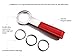 Mehr Classic Leather Valet Key Chain & Key Rings | Elegant, Timeless, Multi-ring Keychain - Red
